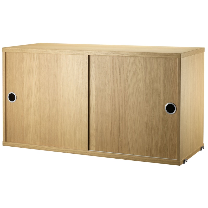 String Kast met Schuifdeuren 30x78 cm, Eiken