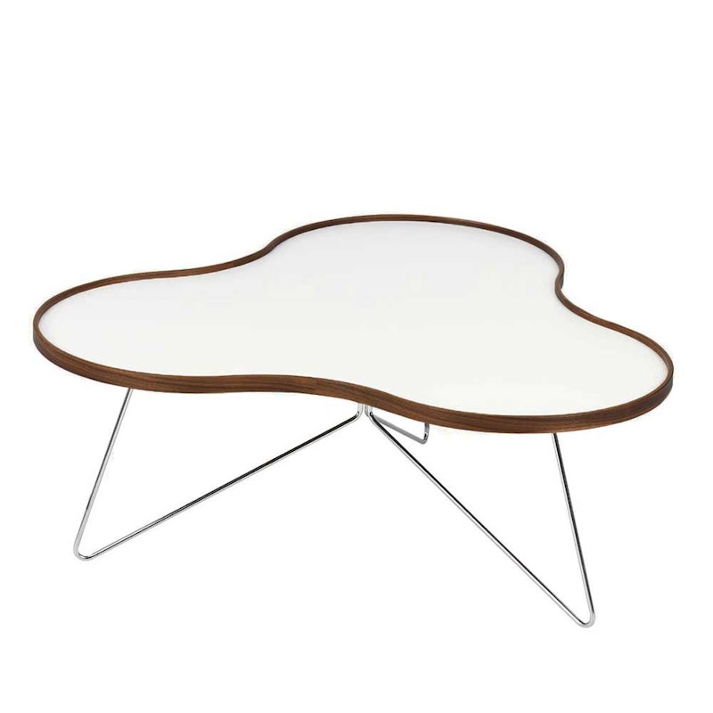 Flower Table 90 cm, Walnut/White