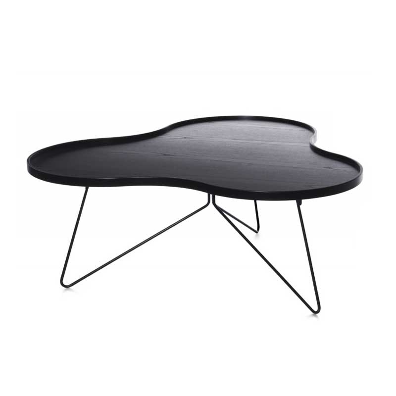 Flower Mono Tafel 90 cm, Zwart Gebeitste As