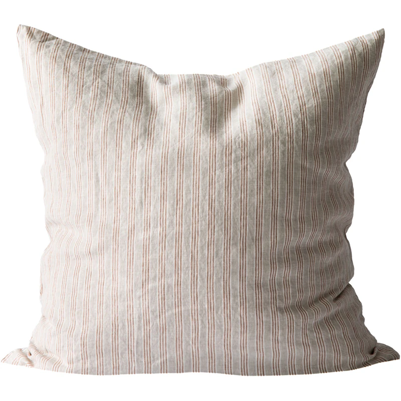 Linen Kussensloop 65x65 cm, Hazelnut Stripe