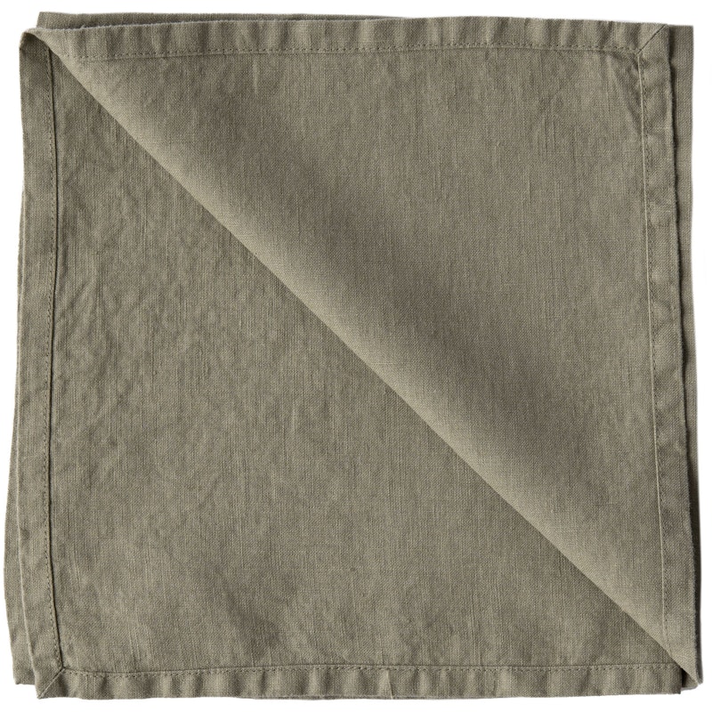 Linen Servet 45x45 cm, Olijfgroen