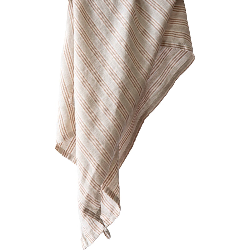 Linen Theedoek 50x70 cm, Hazelnut Stripe