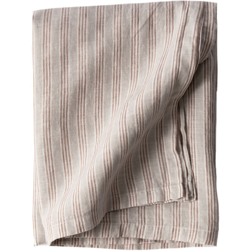 Linen Tafelkleed 145x270 cm, Hazelnut Stripe