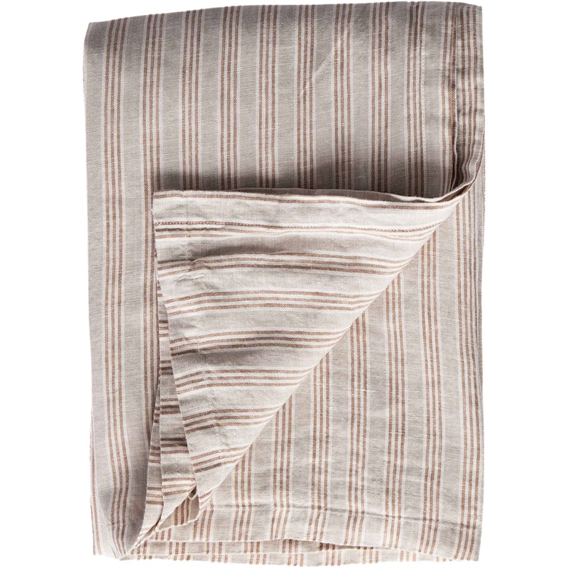 Linen Tafelkleed 145x330 cm, Hazelnut Stripe
