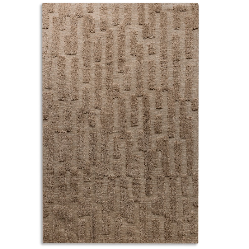 Bielke Wollen Vloerkleed 170x240 cm, Donker Beige