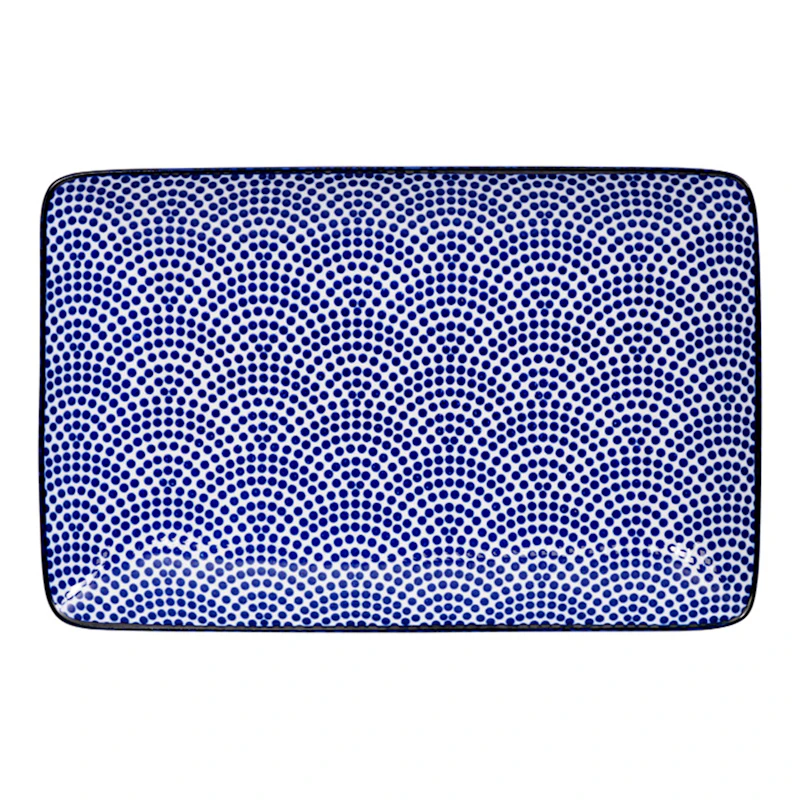 Nippon Blue Sushi Plate 13,5x21 cm, Dots