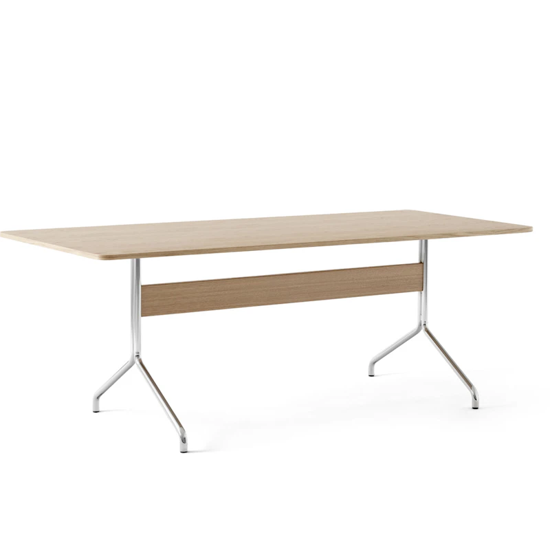 Pavilion AV19 Eettafel 200x90 cm, Eiken/Chroom