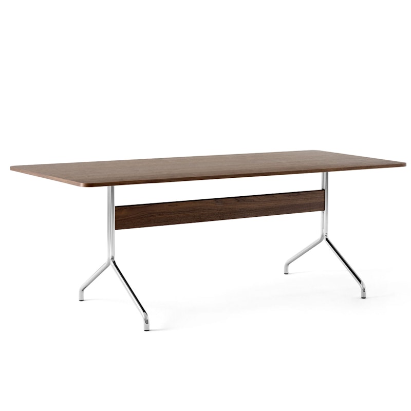 Pavilion AV19 Eettafel 200x90 cm, Walnoot/Chroom