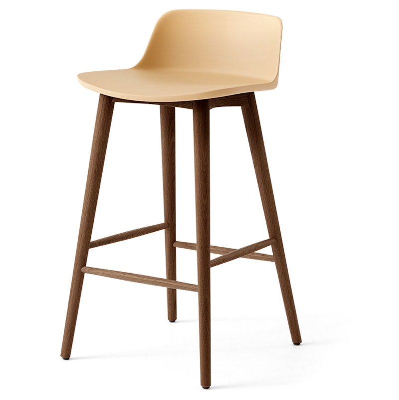 Rely HW118 Lage Rugleuning 65 cm, Gelakt Walnoothout / Beige Sand