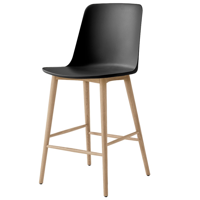 Rely HW128 Hoge Rugleuning 65 cm, Gelakt Eiken / Zwart