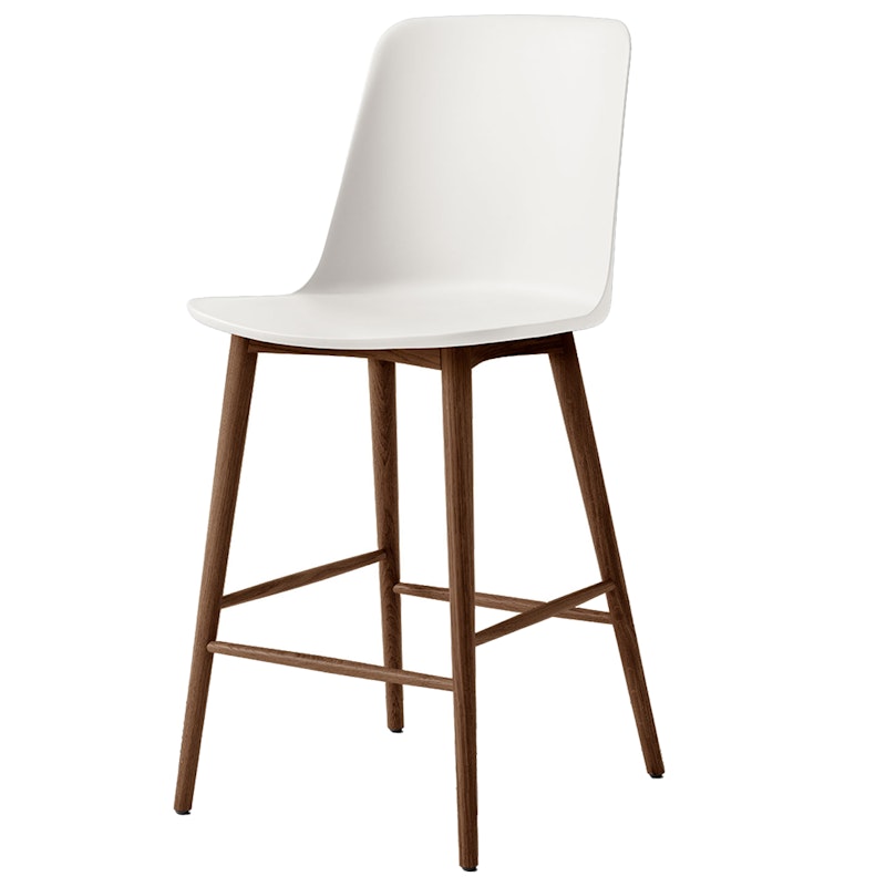 Rely HW128 Hoge Rugleuning 65 cm, Gelakt Walnoothout / Wit