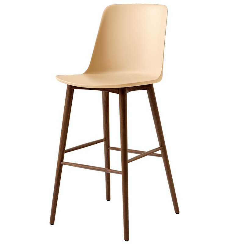 Rely HW133 Hoge Rugleuning 75 cm, Gelakt Walnoothout / Beige Sand