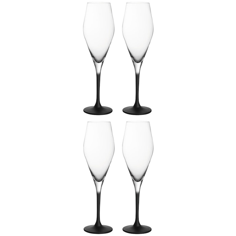 Manufacture Rock Champagneglas 26 cl Pak van 4, Zwart