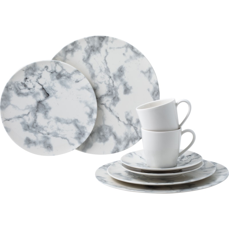 Marmory Serviesset 8 Stuks, Wit