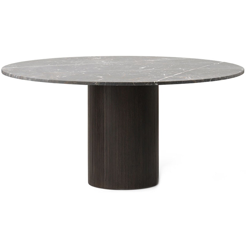 495 Tafel Rond Ø150 cm, Grijs Marmer / Donker eiken