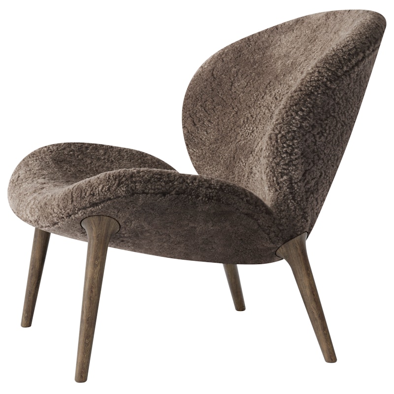 Lodge Fauteuil Lage Rug, Donker Eiken / Curly 07 Umber