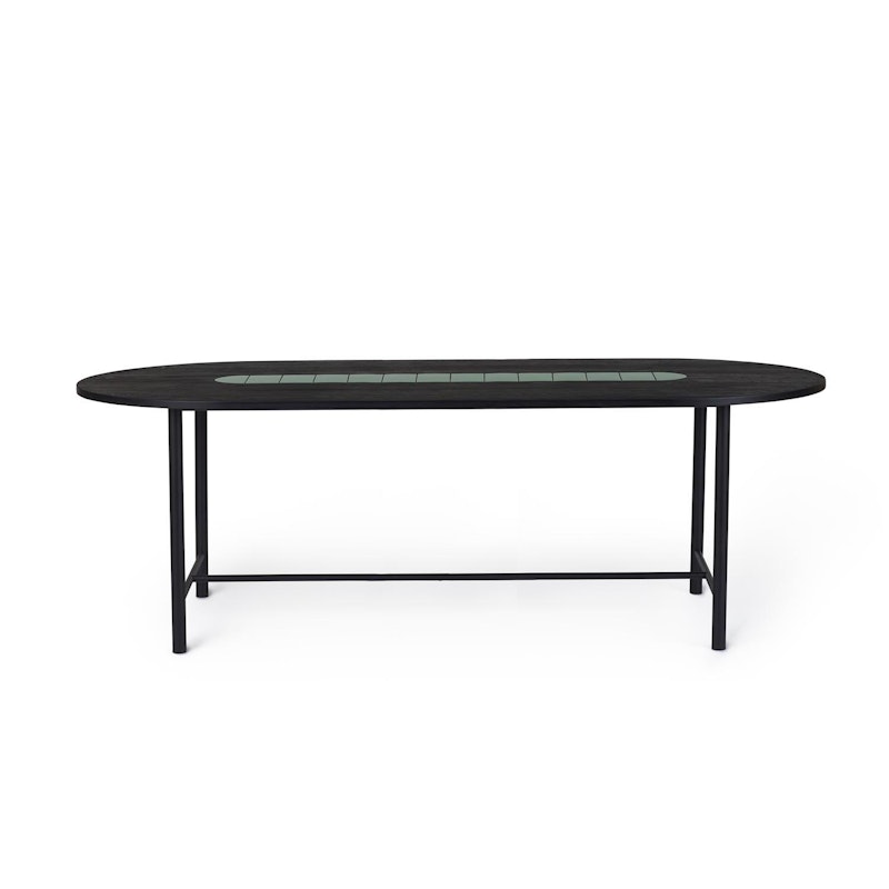 Be My Guest Eettafel 220 cm, Zwart Geolied Eiken / Woudgroen