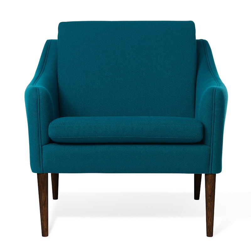 Mr. Olsen Loungestoel, Donker Turquoise / Walnoot Geolied Eiken