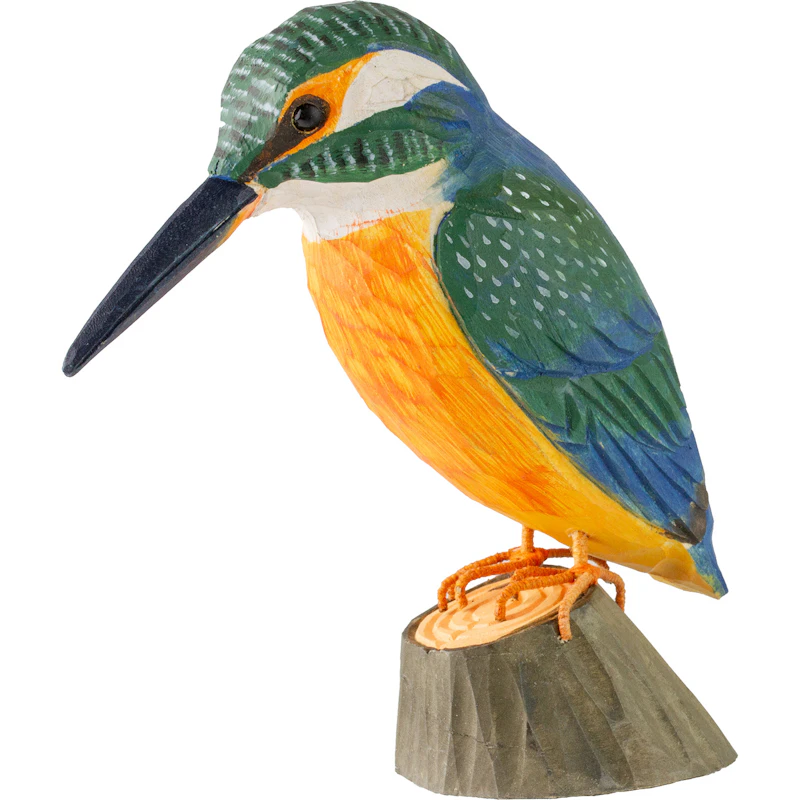 DecoBirds Met De Hand Gesneden Vogel, IJsvogel