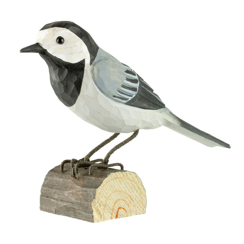 DecoBirds Met De Hand Gesneden Vogel, Rouwkwikstaart