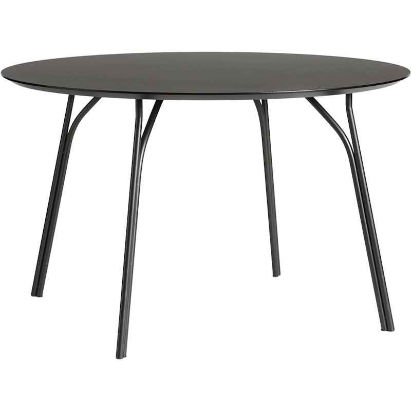 Tree Eettafel Ø120, Zwart Bovenblad / Zwarte Poten