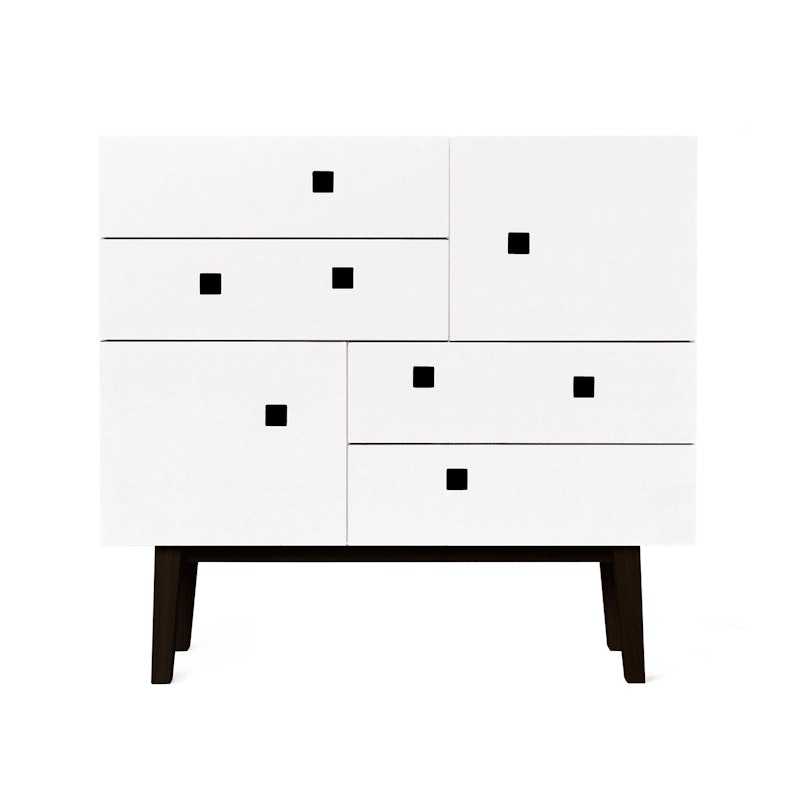 Peep B1 Chest Of Drawers, Angel White/Black