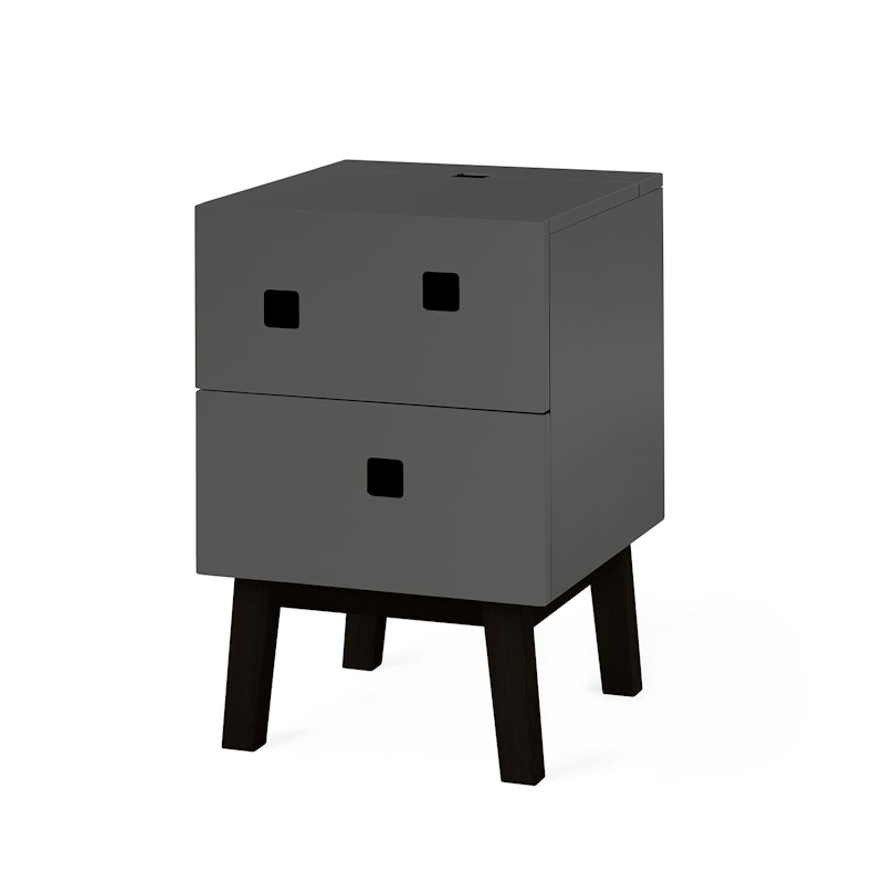 Peep S1 Bedside Table, Slate Grey/Black