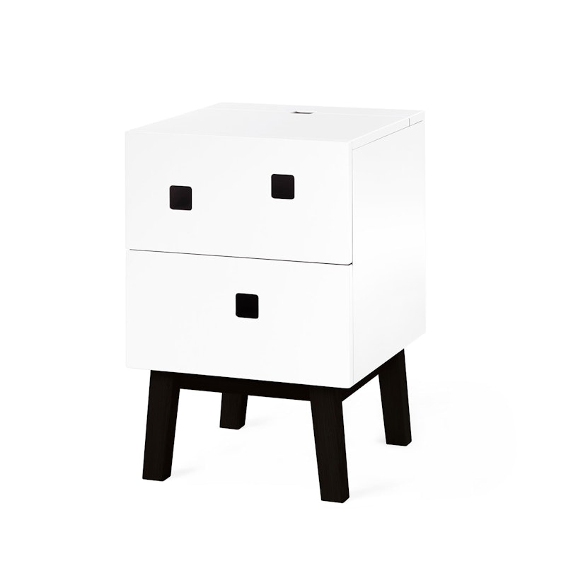 Peep S1 Bedside Table, Angel White/Black