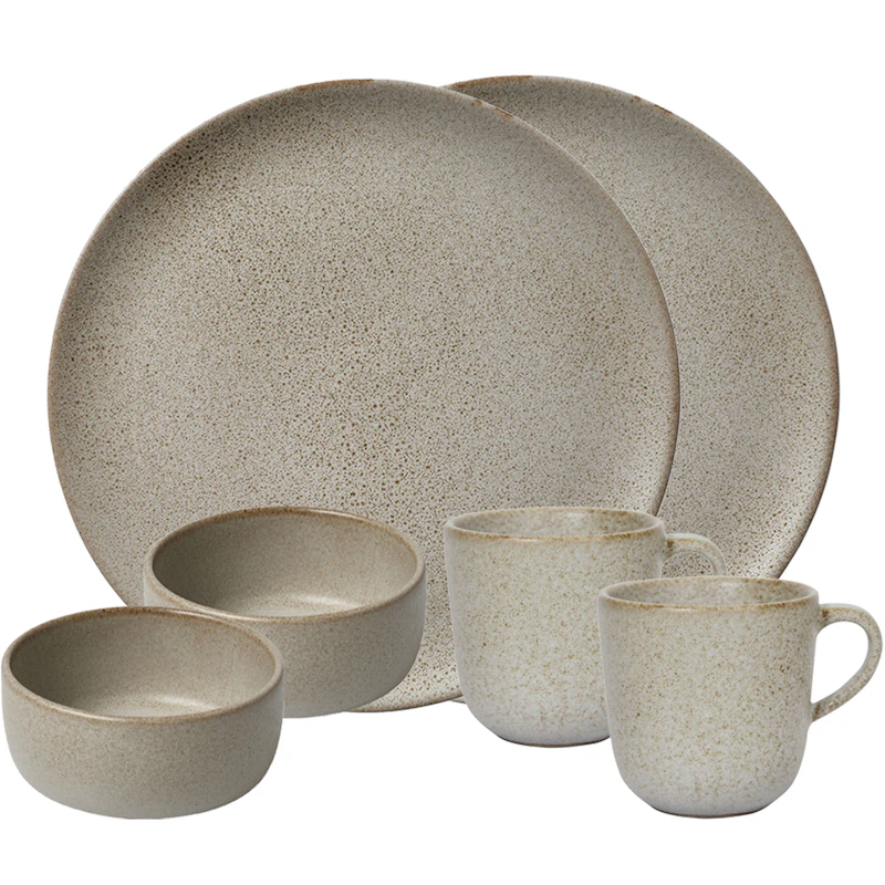 Raw Breakfast Set 6 Pieces, Sandy Beige