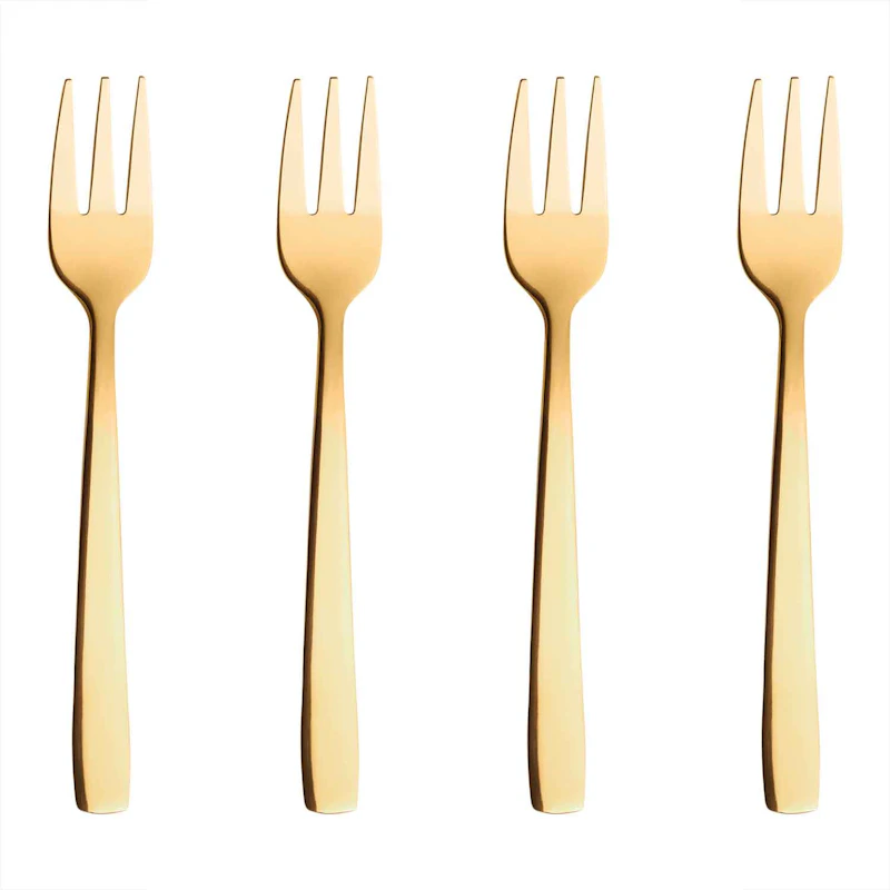 Raw Cake Fork 4 Pcs, Gold