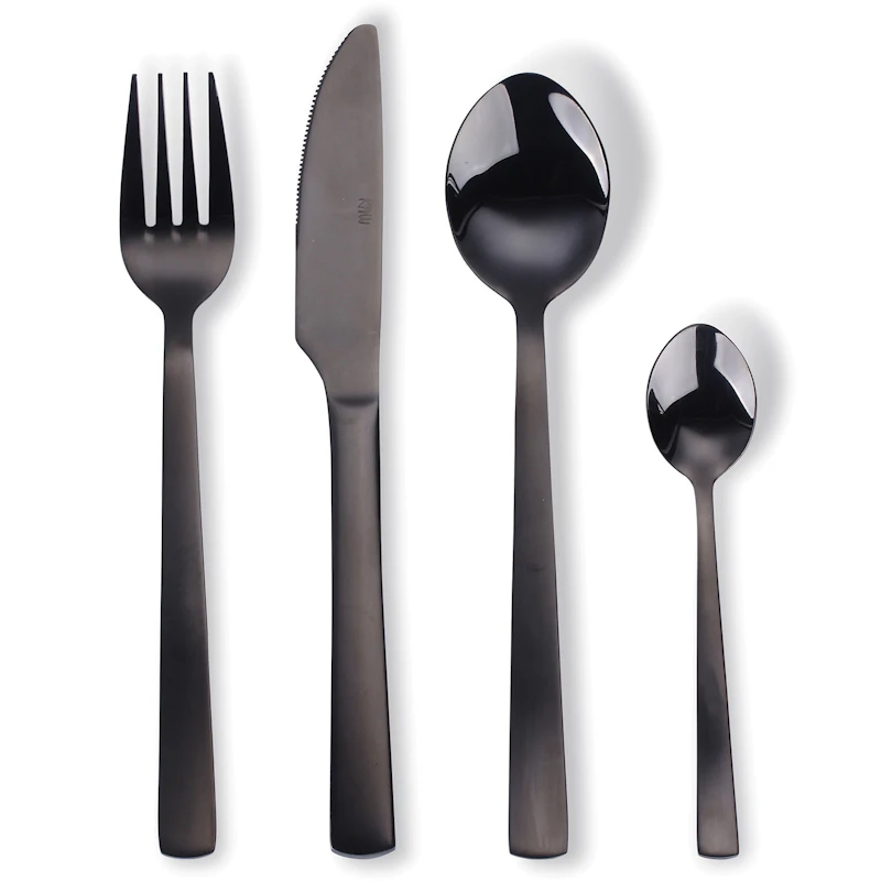 Raw Cutlery Set 16 Pcs, Black