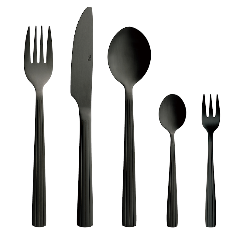 Raw Cutlery Set 60 Pieces, Matte Black