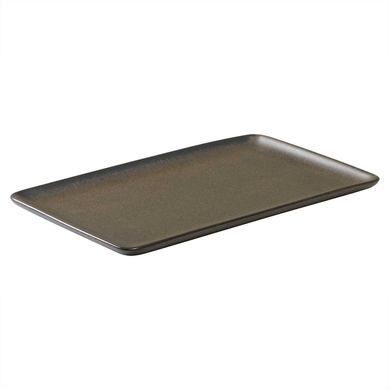 Raw Rectangular Plate 23,5x15 cm, Metallic Brown