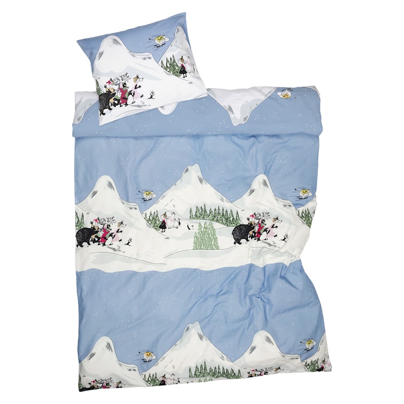 Moomin Winter 2024 Bed Set 150x210 cm, Ski jumping