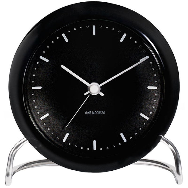 City Hall Table Clock, Black