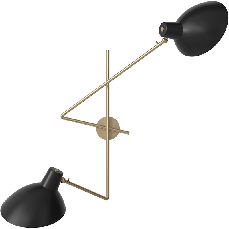 VV Cinquanta Twin Wall Lamp, Brass / Black