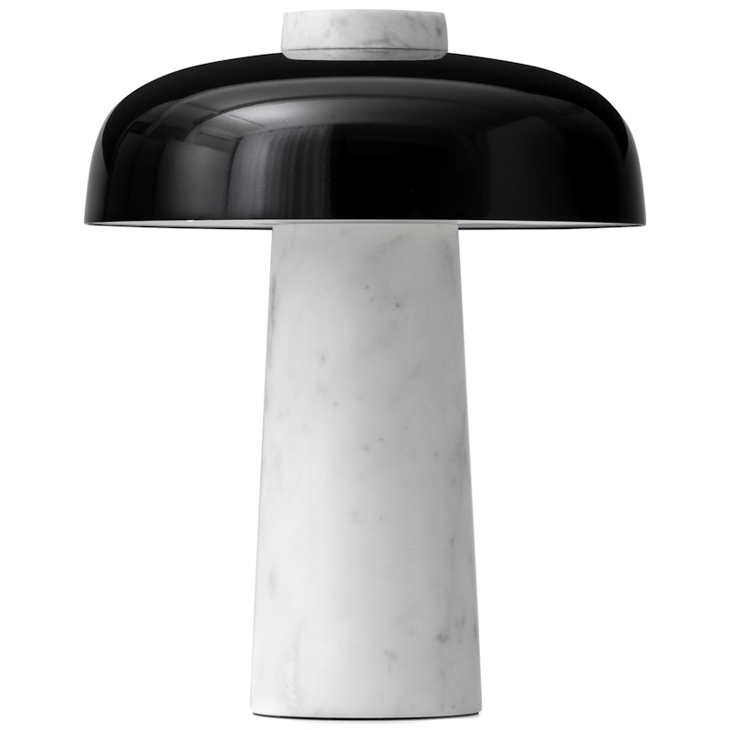 Reverse Table Lamp, Carrara / Black