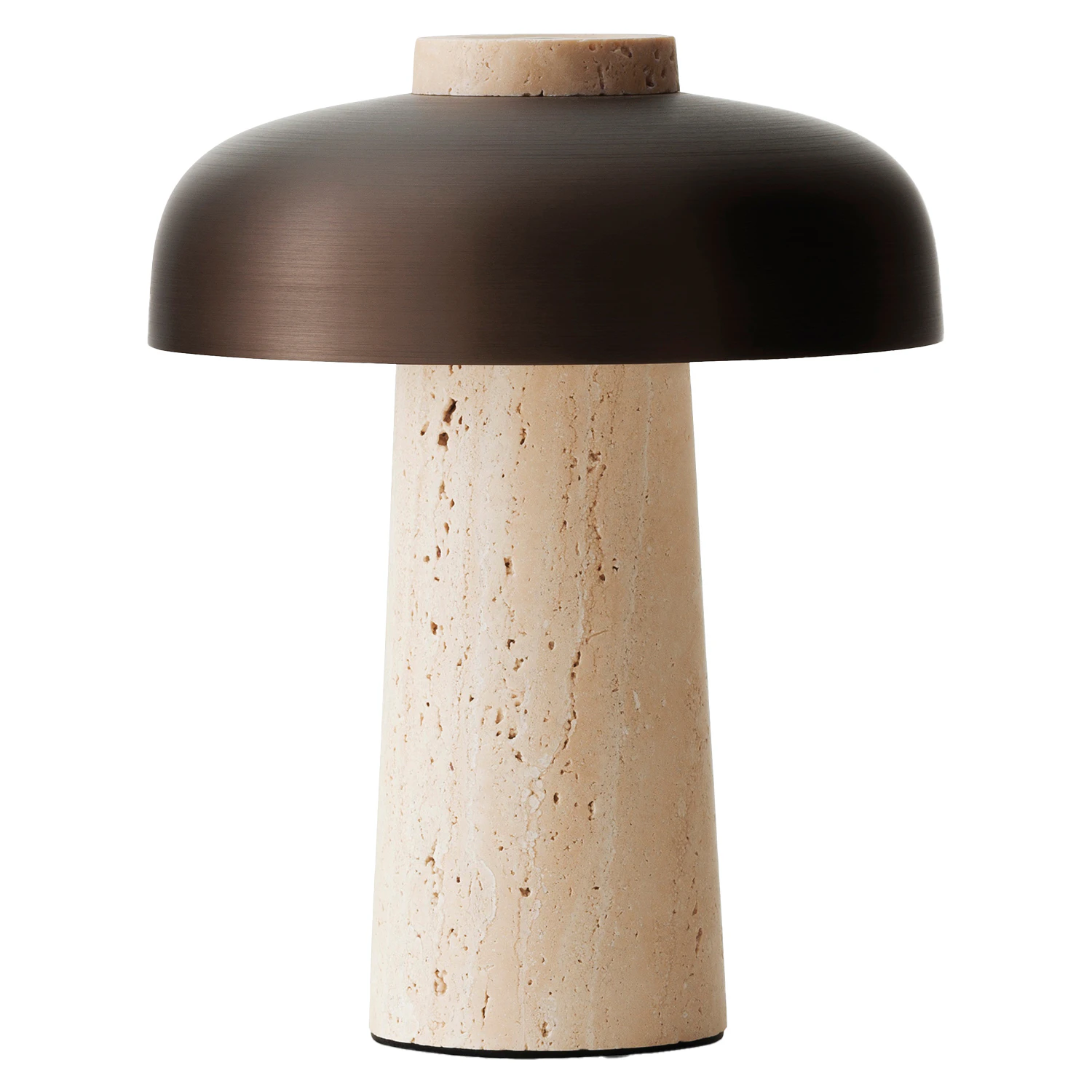 Reverse Table Lamp Portable, Travertine / Bronzed Brass | RoyalDesign