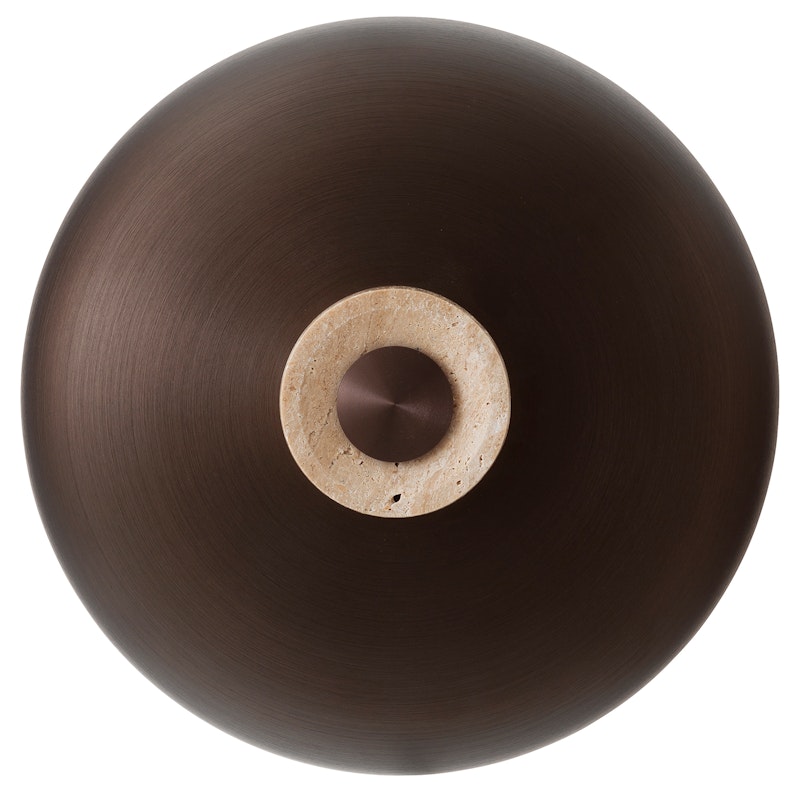 Reverse Wall Lamp Fixed Installation, Travertine / Bronzed Brass