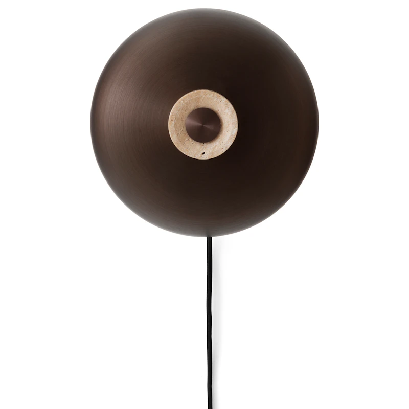 Reverse Wall Lamp, Travertine / Bronzed Brass