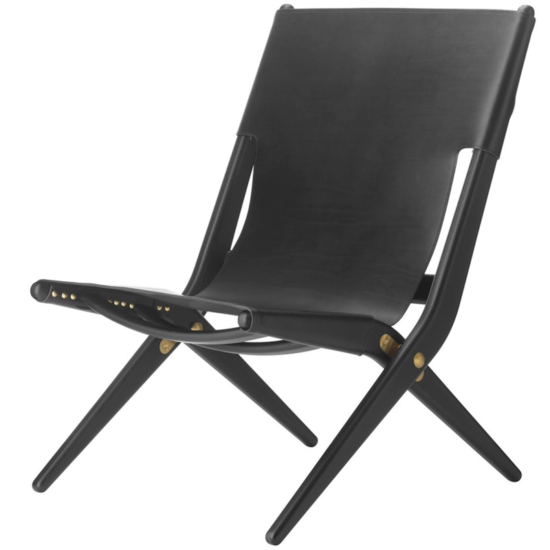 Saxe Lounge Chair, Black Stained Oak / Black Leather