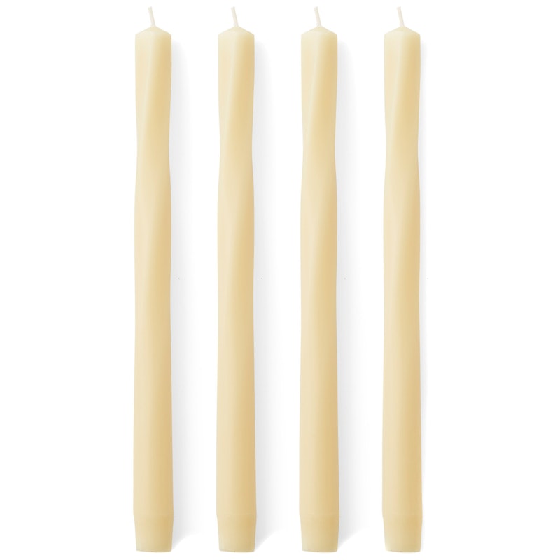 Twist Candles 4-pack, Ivory