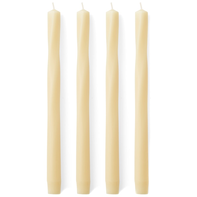 Twist Candles 4-pack, Ivory