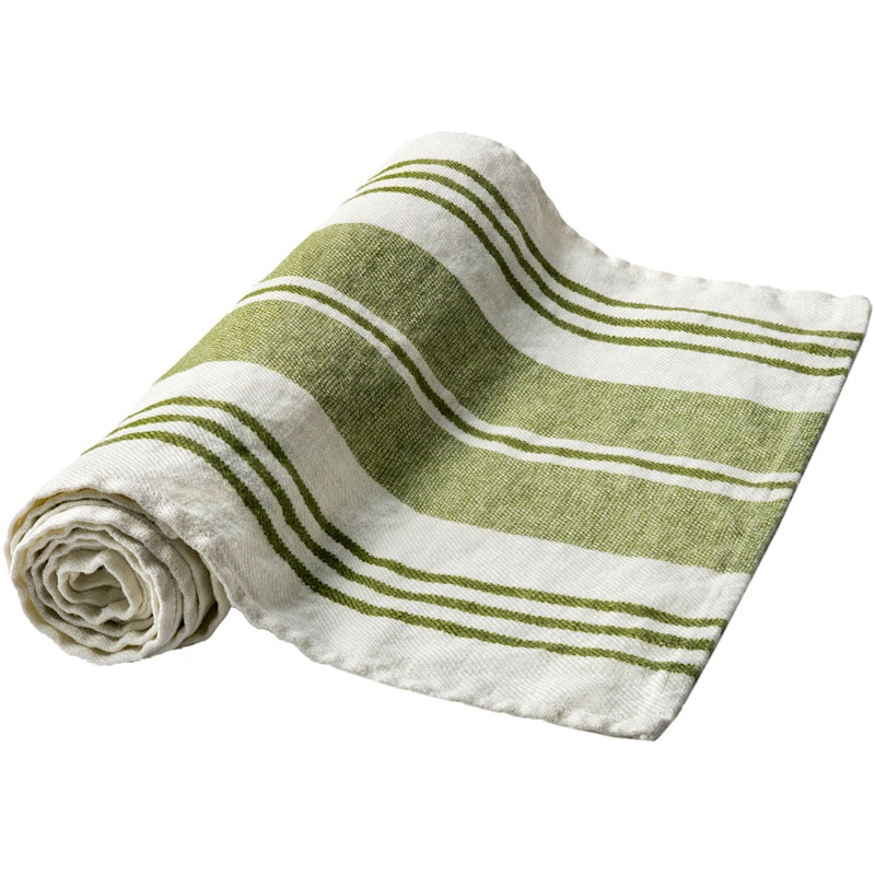 Vändteg Table Runner 42x250 cm, Green / Off-white