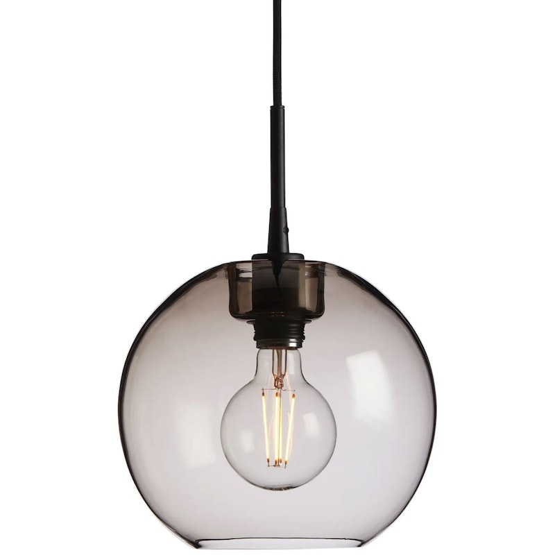 Gloria Pendant 260 mm, Black / Smoke coloured Glass