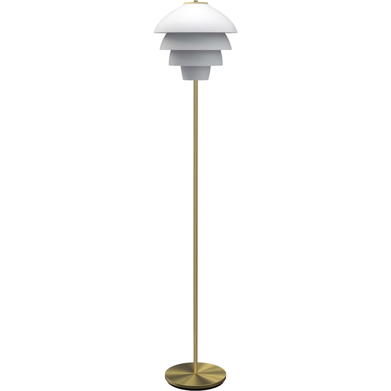 Valencia Floor Lamp, Flat White / Brass