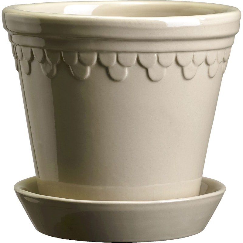 Copenhagen Pot With Saucer Sand Stone, Ø12 cm