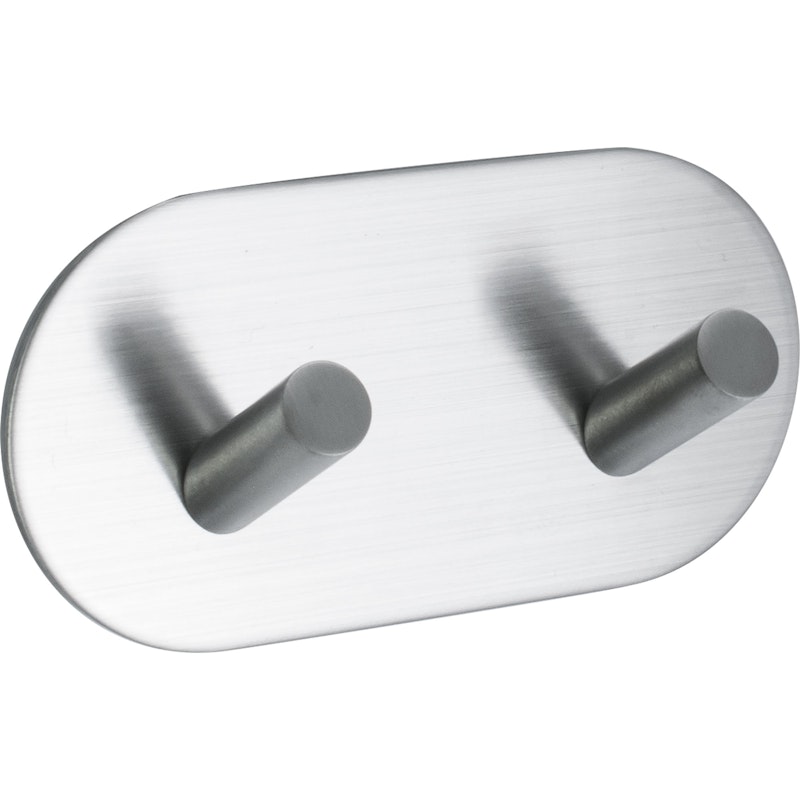 Base 100 Hook 2 Hooks, Matte Brushed Stainless steel