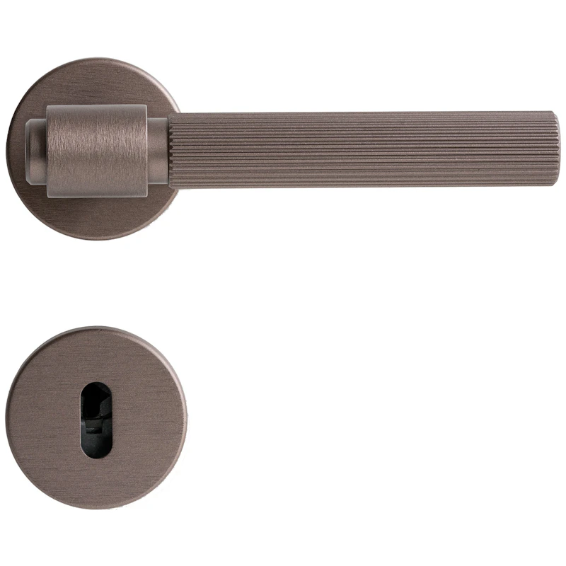 Helix Stripe 200 Door Handle With Keyhole, Dark Bronze