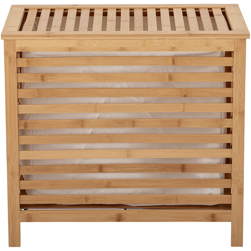 Aden Laundry Basket Bamboo With Laundry Bag, Nature